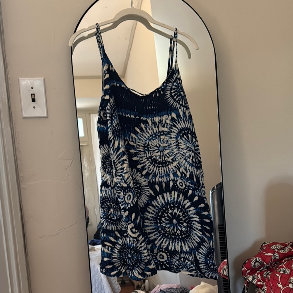Forever 21 Tie-Back Summer Blue and White Mini Dress